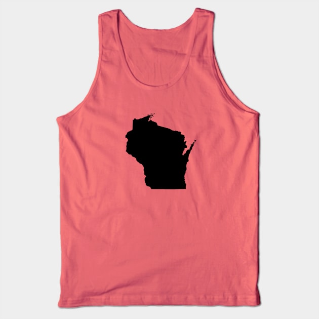 Black Wisconsin Tank Top by AdventureFinder